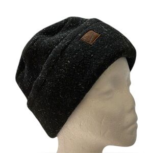 Dakini Women’s Brimmed Beanie Slouch Hat Black Unisex Fleece